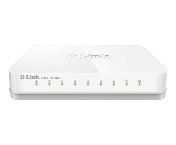 D-Link DGS-1008A 8-Port Gigabit Easy Desktop Switch (White), 11.1 x 9.8 x 16.4 cm