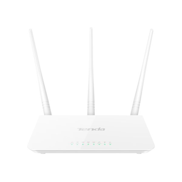 Tenda F3 300Mbps Wireless Router with 3 External Antennas - White
