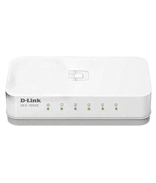 D-Link DES-1005C 5-Port 10/100 Mbps Unmanaged Switch, white