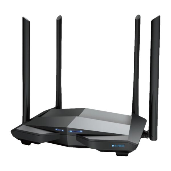 HI-Focus AC1200 Wireless Smart Dual-Band Gigabit WiFi Router | Mu-Mimo| 867MBPS(5GHz) & 300MBPS (2.4Ghz) High-Speed Internet | Dual-Band | 4 Gigabit Ports | Support VPN Server | WiFi Schedule