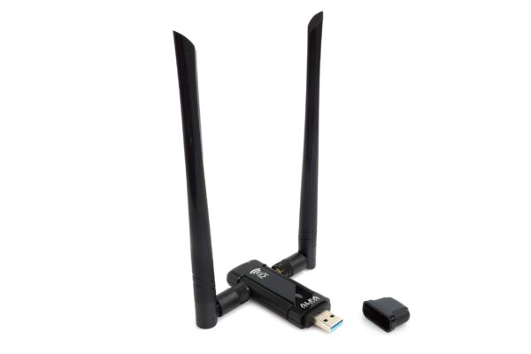 ALFA Network Long-Range Dual-Band AC1200 USB 3.0 Wi-Fi Adapter w/ 2X 5dBi External Antennas - 2.4GHz 300Mbps/5GHz 867Mbps - 802.11ac & A, B, G, N - Windows, MacOS & Kali Linux Supported - (AWUS036ACM)