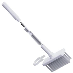 Anvirtue 5 in 1 Keyboard & Earphone Cleaner Multi-Function Computer Cleaning Tools Kit Corner Gap Duster Keycap Puller (White Gray)