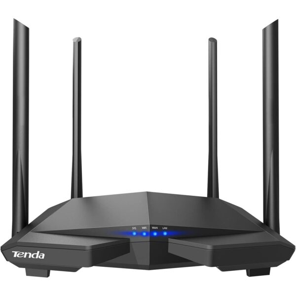 Tenda AC10 AC1200 Wireless Smart Dual-Band Gigabit WiFi Router, MU-MIMO, 4 Gigabit Ports, 867Mbps/5 GHz+ 300Mbps /2.4GHz, Support VPN Server, WiFi Schedule, (Black, Not a Modem)