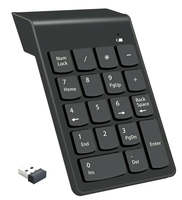 SMARTTECH Wireless Numpad Advanced 2.4GHz Wireless Connection 18 Keys Slim Numeric Keyboard Portable Mini Number Keypad for Laptop Computer PC-1 Year Warranty
