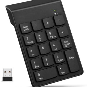 Wireless Numeric Keypad Slim Mini Number Pad Keyboard 18 Keys Numpad for Laptop PC Notebook Desktop