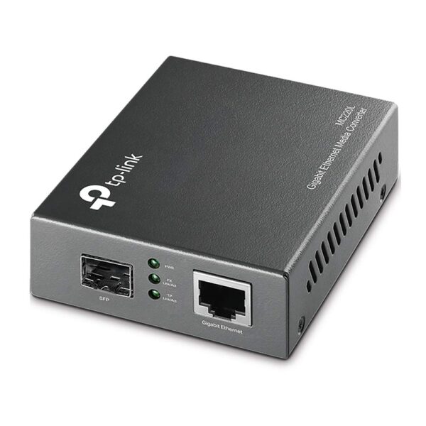 TP-Link Mc220L Gigabit Sfp Ethernet Media Converter | 1000 Mbps RJ45 Port for Desktop| Ieee 802.3Ab 802.3Z | Half-Duplex/Full-Duplex Transfer Mode | Long-Range Point-to-Point Connections, Black