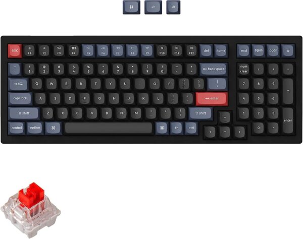 Keychron K4 Pro QMK/VIA Wireless Mechanical Keyboard/Fully Assembled (Hot-Swappable) / White Backlight K Pro Red/Black