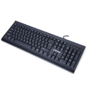 Ammp KB-031W Wired USB Keyboard with a 1.4 mtr Long and Strong Cable & 104 Key (Black)