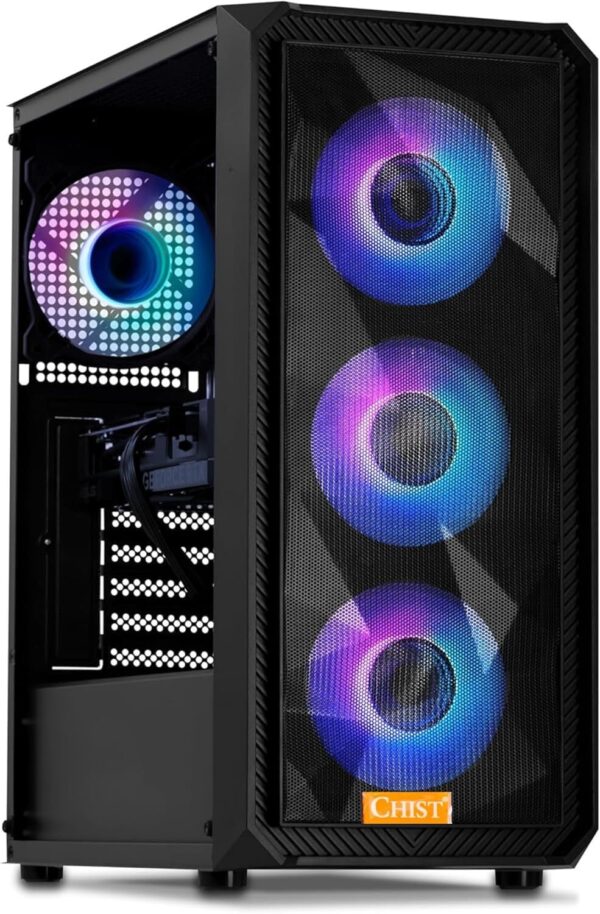 CHIST Gaming PC, 9th Gen Core i5-9400F 6 Core 6Threats, 32GB RAM, 1TB NVMe SSD, NVIDIA GeForce RX 580 8GB GDDR5, Wi-Fi, Windows 10 Pro
