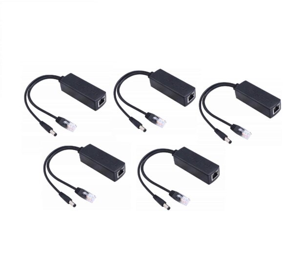 LipiWorld® PoE Splitter Power Over Ethernet Adapter Active 48V to 12V for IP Camera IP Phone POE Devices PoE Switches (Pack-5)