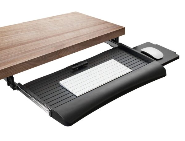 Mount-It Keyboard Drawer Under Desk with Mouse Platform, Easy-Glide Sliding Under-Counter Computer Tray 21 inch Wide, Black