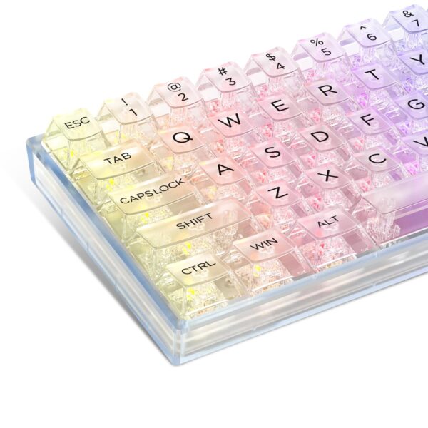 Dagaladoo 140 Keys Clear Keycaps Full Set, Custom Cherry Profile Keyboard Keycaps, Transparent Pc Material Keycaps For 60% 65% 75% 100% Cherry Gateron Mx Switches Mechanical Keyboard