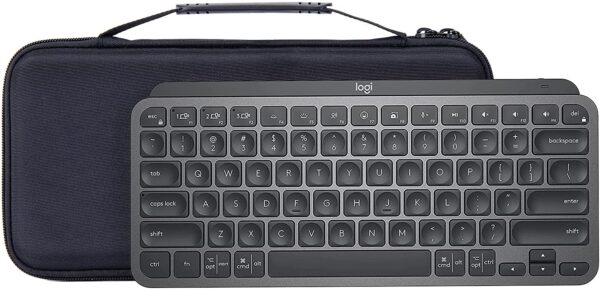 M.G.R.J® Hard Storage Travel Case Cover for Logitech MX Keys Mini Minimalist Wireless Illuminated Keyboard (EVA|Black)
