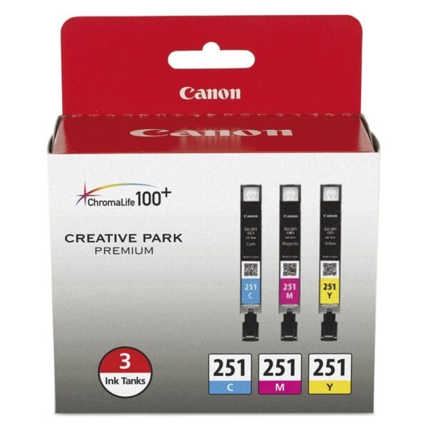 Canon CLI-251 CYAN,MAGENTA,YELLOW Ink, Compatible to MX922,MG7520,MG7120,MG6620,MG5620,iP8720,MG6420,MG6320 and MG5420
