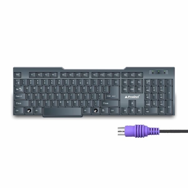 ProDot Choice PS2 Wired Keyboard I Plug & Play Technology I 104 Keys I 10M Key Life I 1.2m Cable I Rupee Key I Spill Resistant Design I Compatible with Windows, iOS, Linux I 1 Year Warranty
