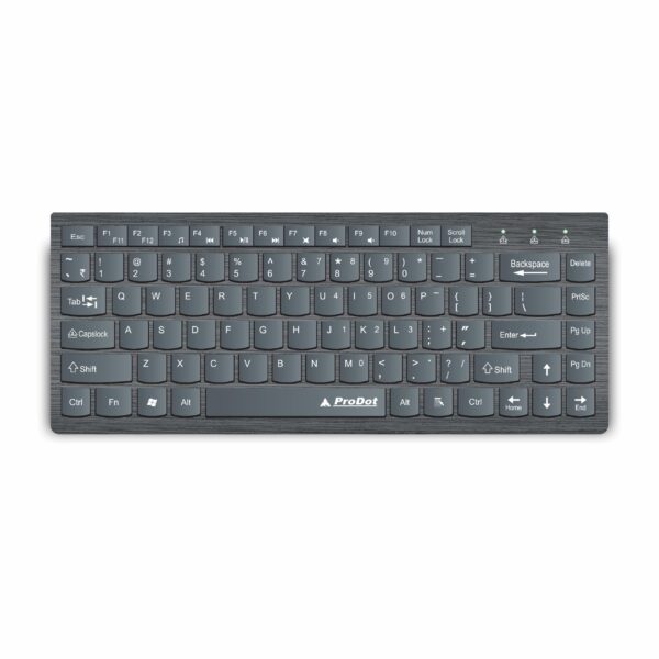 ProDot ProSeries Mini Chicklet Wired Keyboard Comes with 82 Keys I Function Keys & Rupee Key I Spill Resistant Design I Compatible with Windows, iOS, Linux with 1 Year Warranty