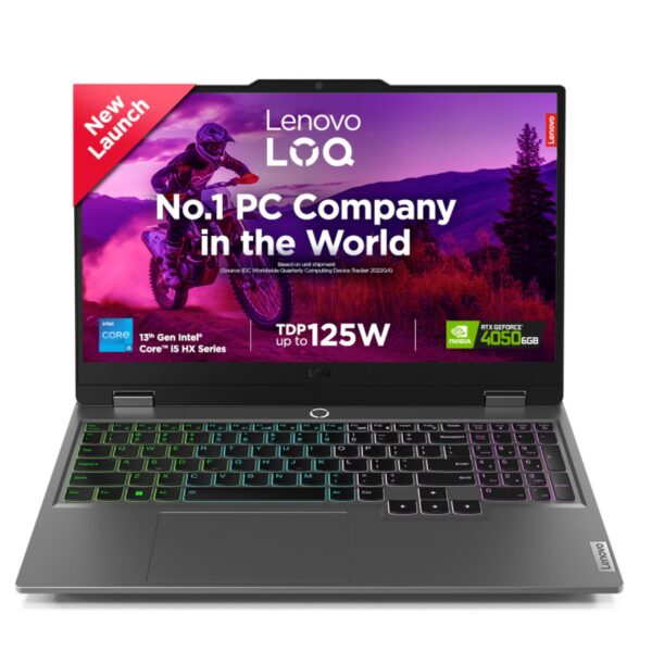 Lenovo LOQ 2024 13th Gen Core i5-13450HX | NVIDIA RTX 4050 6GB (16GB RAM/512GB SSD/15.6 Inches (39.6cm)/144Hz/Windows 11/MS Office 21/1Yr ADP Free/3 Mon Game Pass/Grey/2.4Kg), 83DV007GIN Gaming Laptop