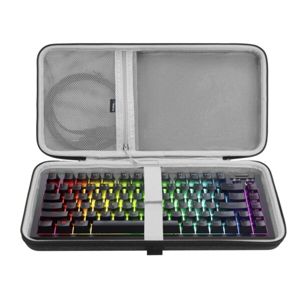 GEEKRIA 75% Keyboard Case, Hard Shell Travel Carrying Bag for 84 Key Mechanical Gaming Keyboard, Compatible with Razer BlackWidow V4 75%/ BlackWidow V4 Pro 75%, GMMK PRO 75%, Keychron Q1 HE (Slim)