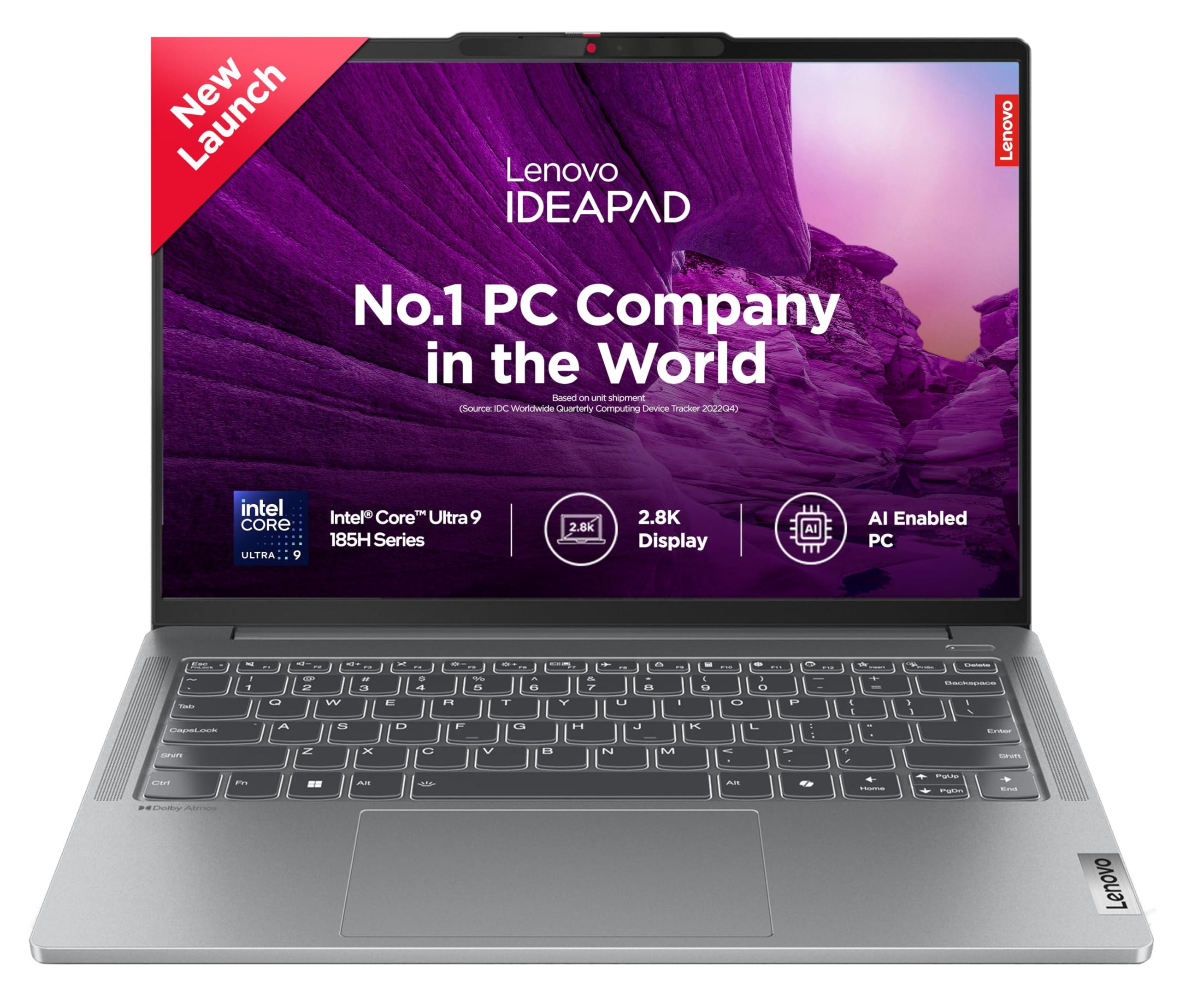 Lenovo IdeaPad Pro 5 Intel Evo Core Ultra 9 185H Built-in AI 14" (35.5cm) 2.8K-OLED 400Nits 120Hz Laptop (32GB/1TB SSD/Intel Arc GPU/Win11/MSO 21/FHD+IR Cam/1Yr ADP Free/Grey/1.4Kg), 83D2001GIN