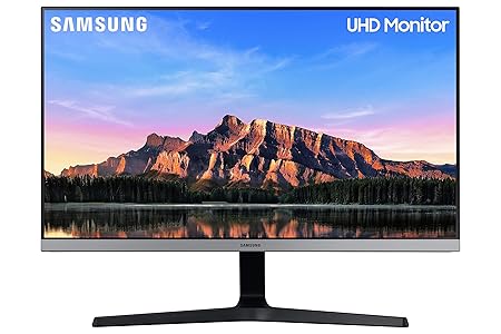 Samsung 28 inch(70.8 cm) 4K UHD Monitor, IPS, Bezel Less, HDR Support, AMD FreeSync, Eye Comfort, PIP/PBP Multi-Tasking (LU28R550UQWXXL, Dark Blue Gray)